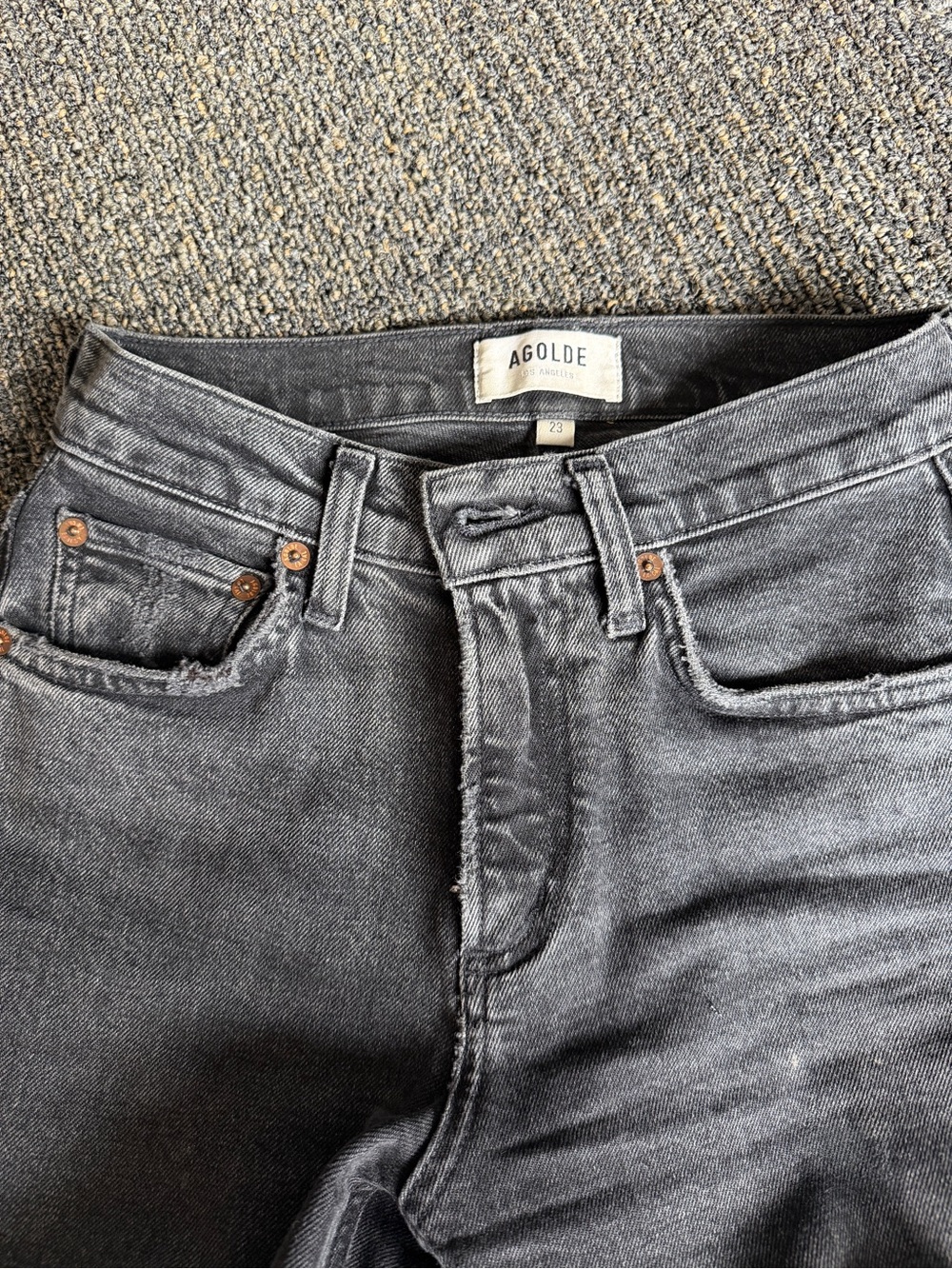 Agolde Washed Charcoal High-Rise Jeans